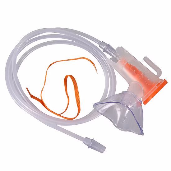 Maschera per ossigeno medica monouso in PVC di alta qualità Bm® con tubo ISO13485 CE FDA